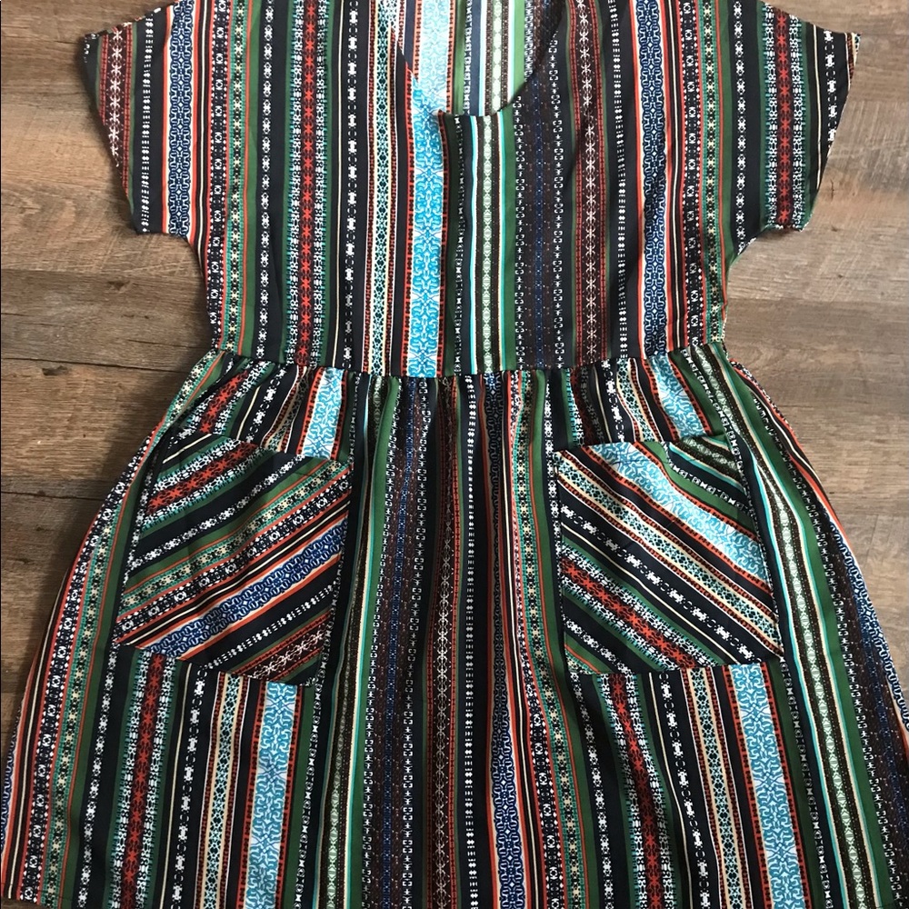 Boho print dress with pockets